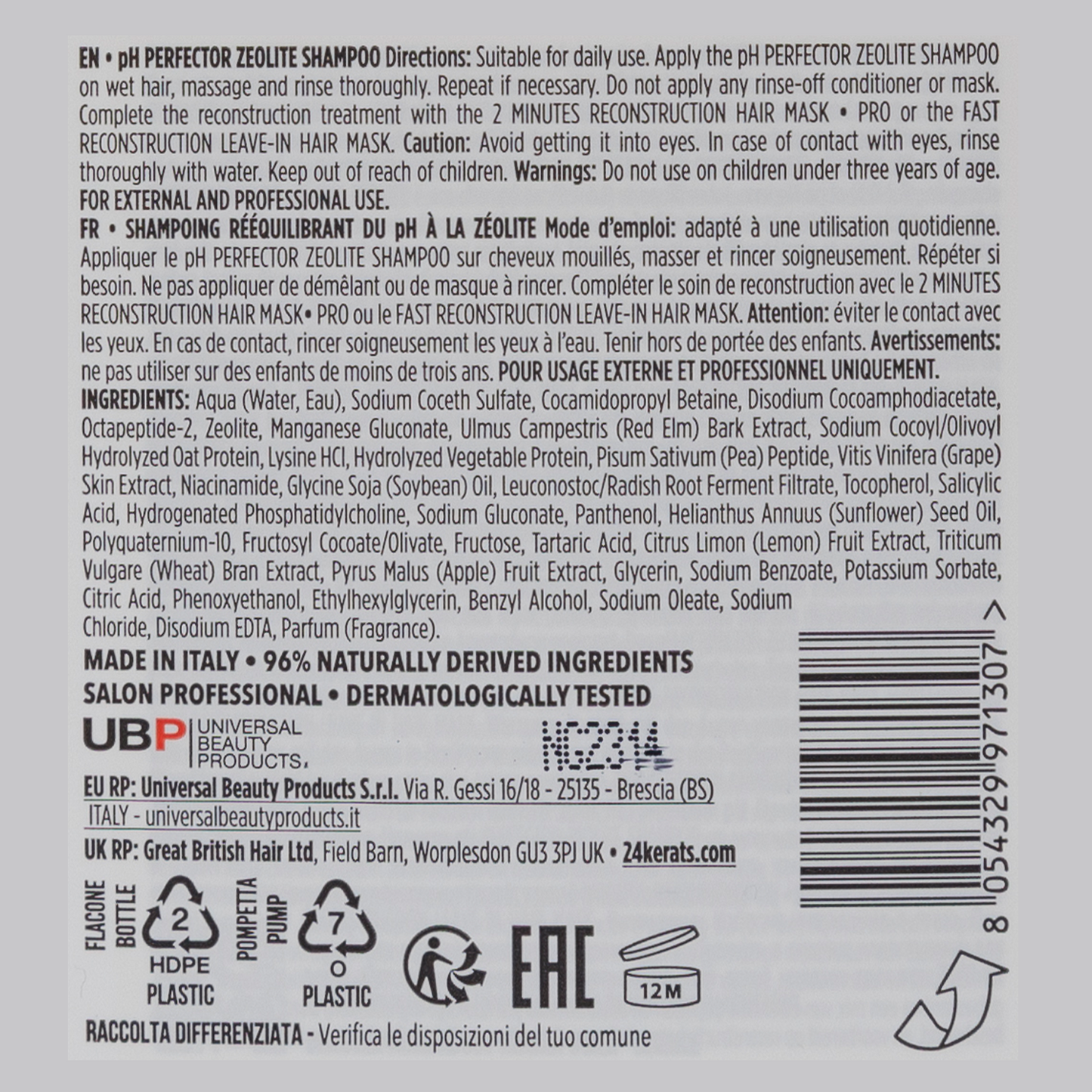 PH PERFECTOR ZEOLITE SHAMPOO